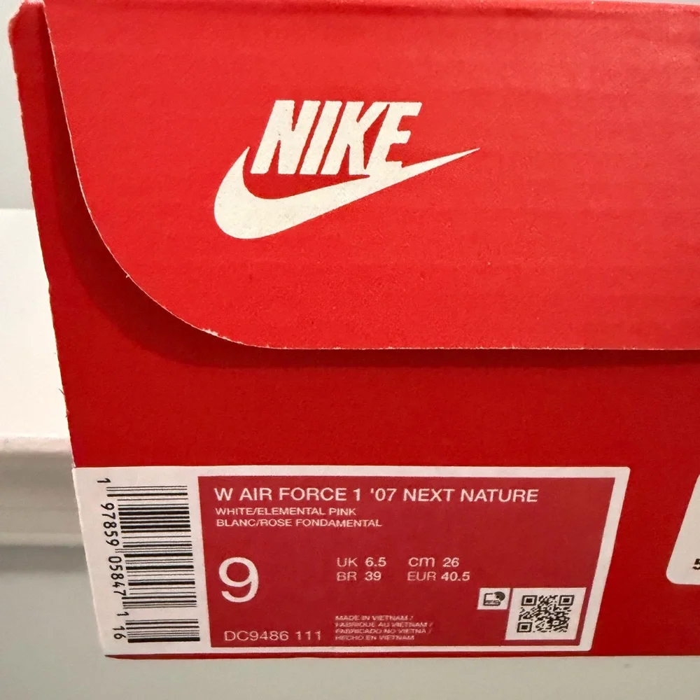 NIKE Air Force 1 ’07 Next Nature - Women’s White/Pink Sneakers - Size 9